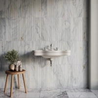 Calacatta Verde Marble Tile Fluted 152 x 610 x 10 (0)