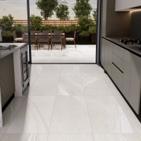 Cutstone White Porcelain Tile Rectified Edge - Matt Finish 600 x 1200 x 9 (0)