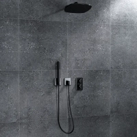 Frammenti Tech Black Porcelain Tile Rectified Edge - Matt Finish 600 x 600 x 9 (1)