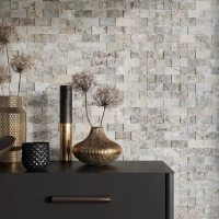 Silver Travertine Tile Split Face - 3D Effect 48 x 100 (0)