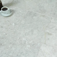 Sky Grey Marble Tile Tumbled Edge 406 x 610 x 12 (1)