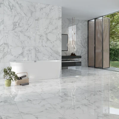 Arabescato Porcelain Tile Rectified Edge - Polished Finish 600 x 600 x 9 (1)
