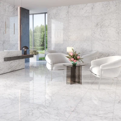 Carrara Gioia Porcelain Tile Rectified Edge - Polished Finish 800 x 800 x 12 (0)