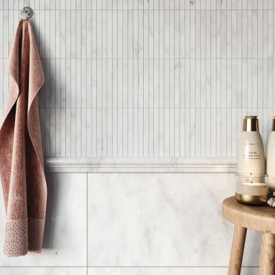 Carrara Marble Dado Border Tile Honed 50 x 305 (1)