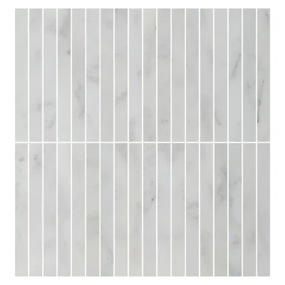 Carrara White Marble Kitkat Mosaic Tile Honed 305 x 305 x 10 (2)