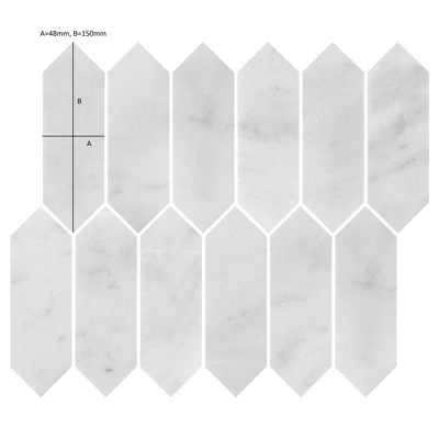 Carrara White Marble Picket Mosaic Tile Honed 302 x 255 x 10 (0)