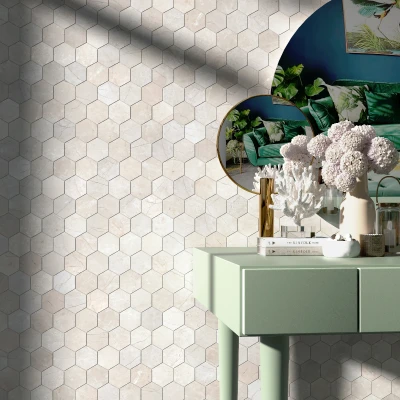 Crema Marfil Hexagon Marble Mosaic Tile Honed 265 x 305 x 8 (0)