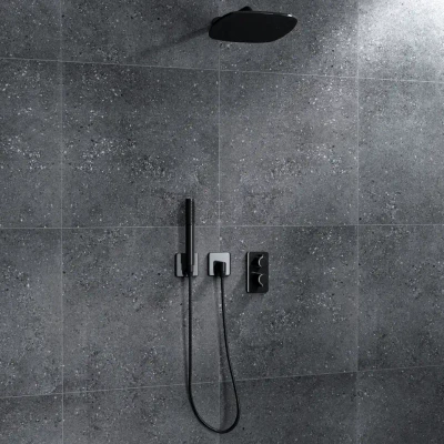 Frammenti Tech Black Porcelain Tile Rectified Edge - Matt Finish 600 x 600 x 9 (1)