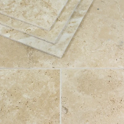 Lydia Classico Travertine Tile Unfilled & Tumbled Edge Opus Franco x 12 (2)