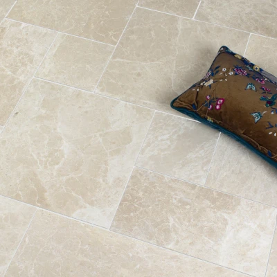 Olympus Creme Marble Tile Tumbled Edge 100 x 100 x 10 (0)