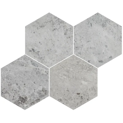 Silver Moon Hexagon Marble Tile Honed 15 cm (One Side) x 10 (2)