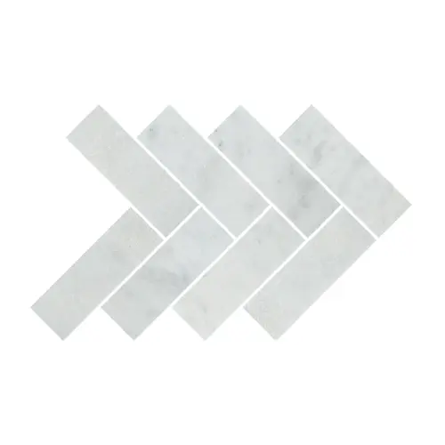 Caria White Herringbone Marble Tile Tumbled 100 x 305 x 10 (1)