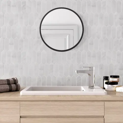 Carrara White Marble Picket Mosaic Tile Honed 302 x 255 (0)