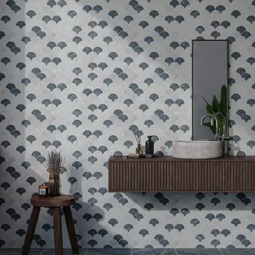 Carrara White Marble Scallop Shell Mosaic Tile Honed 255 x 325 x 10 (0)