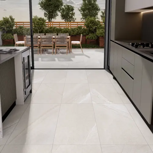 Cutstone White Porcelain Tile Rectified Edge - Matt Finish 600 x 1200 x 9 (0)