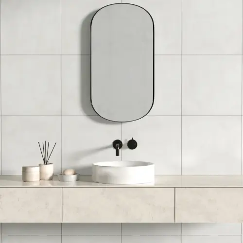 Form Ivory Plain Porcelain Tile Natural Edge - Matt Finish 200 x 200 x 9 (1)