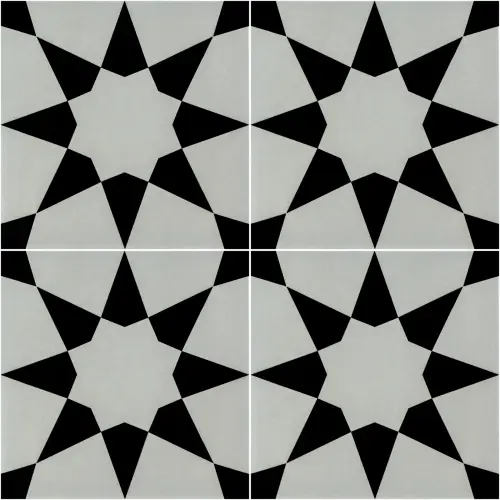 Form Monochrome Stellar Patterned Porcelain Tile Natural Edge - Matt Finish 200 x 200 x 9 (2)