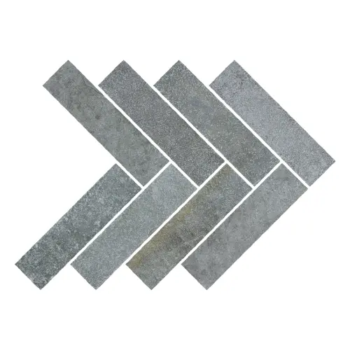 Irvine Grey Herringbone Limestone Tile Tumbled Edge 75 x 305 x 22 (1)