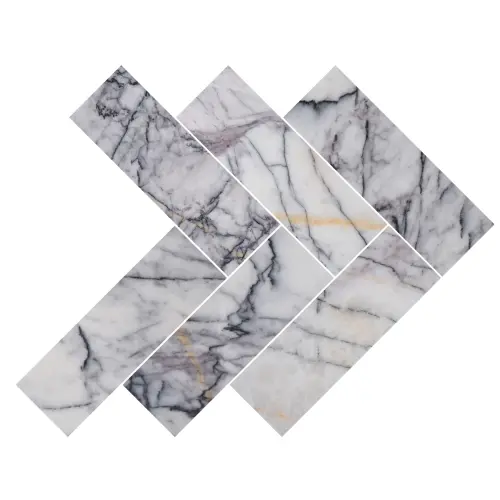 Lilac Herringbone Marble Tile Honed 100 x 305 x 12 (1)