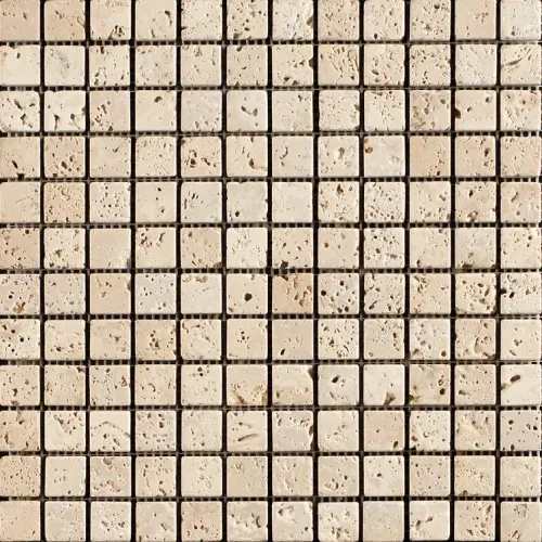 Lydia Antique Travertine Mosaic Tile Unfilled & Tumbled Edge 23 x 23 (2)
