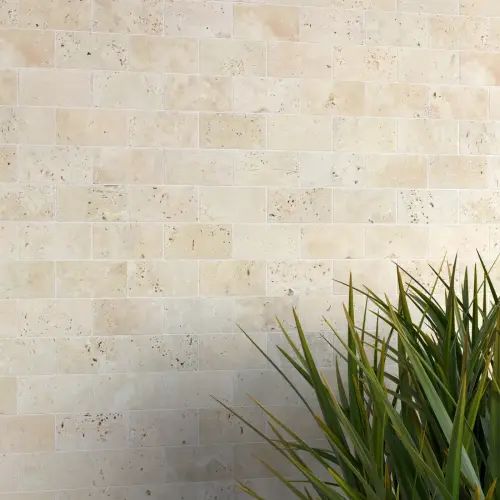 Lydia Classico Travertine Brick Mosaic Tile Unfilled & Tumbled Edge 48 x 100 (2)