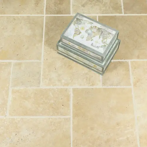 Lydia Classico Travertine Tile Brushed Surface with Chiselled Edge 406 x 610 x 12 (1)