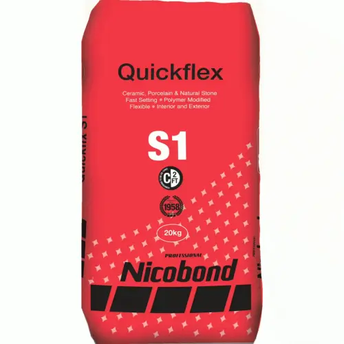 Nicobond Quickflex Pro S1 Fast Set Stone & Porcelain Adhesive White 20 Kg (0)