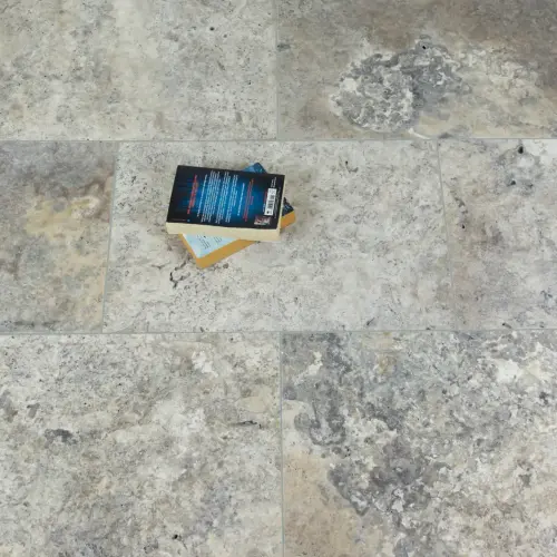 Silver Travertine Tile Unfilled & Tumbled Edge 406 x 610 x 12 (1)