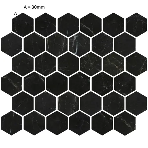 St Laurent Hexagon Marble Mosaic Tile Polished 265 x 305 x 10 (0)