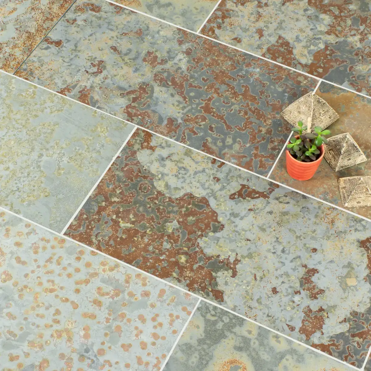 Brazilian Multicolour Slate Tile Riven Surface 300 x 600 x 10 (1)