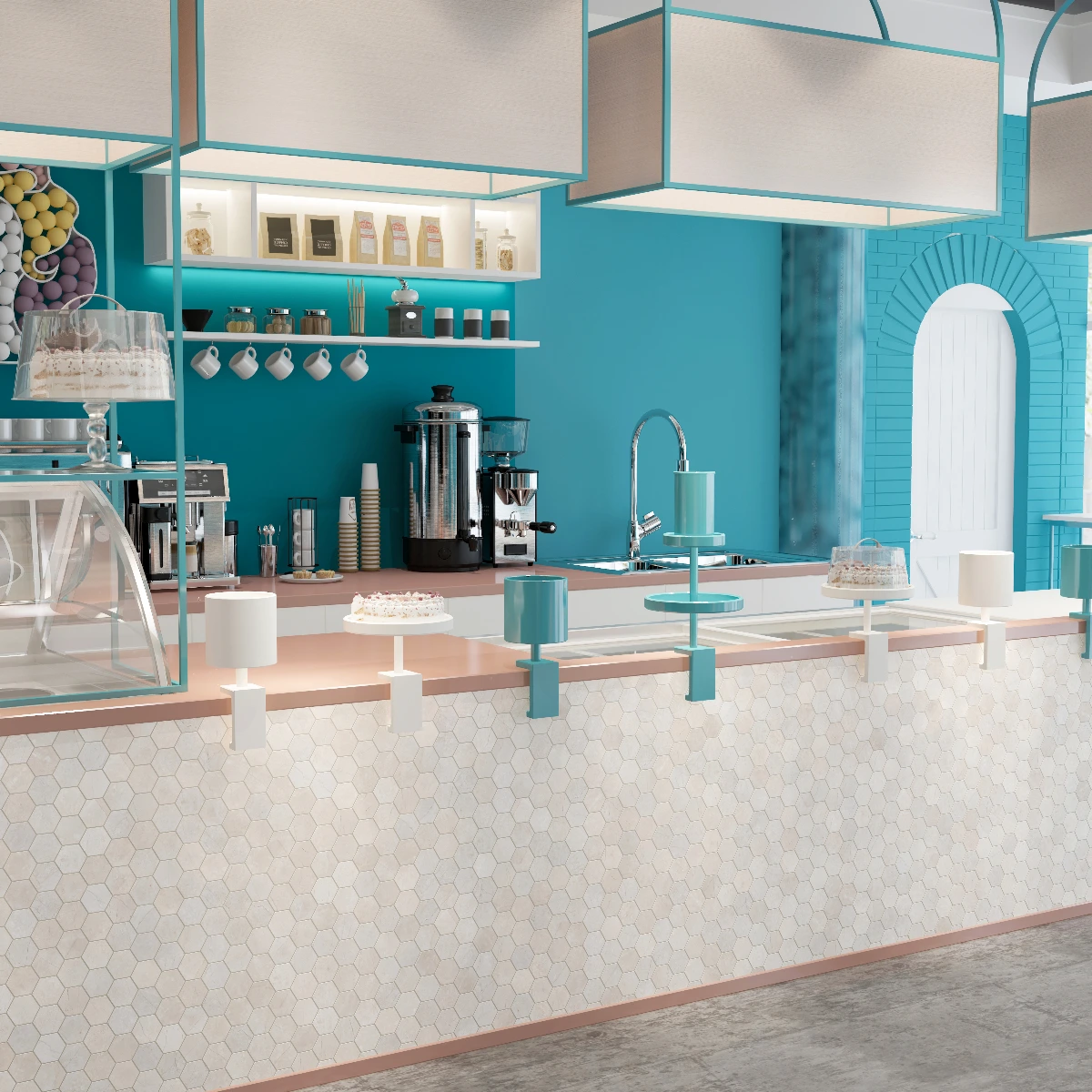 Crema Marfil Hexagon Marble Mosaic Tile Polished 265 x 305 x 10 (0)