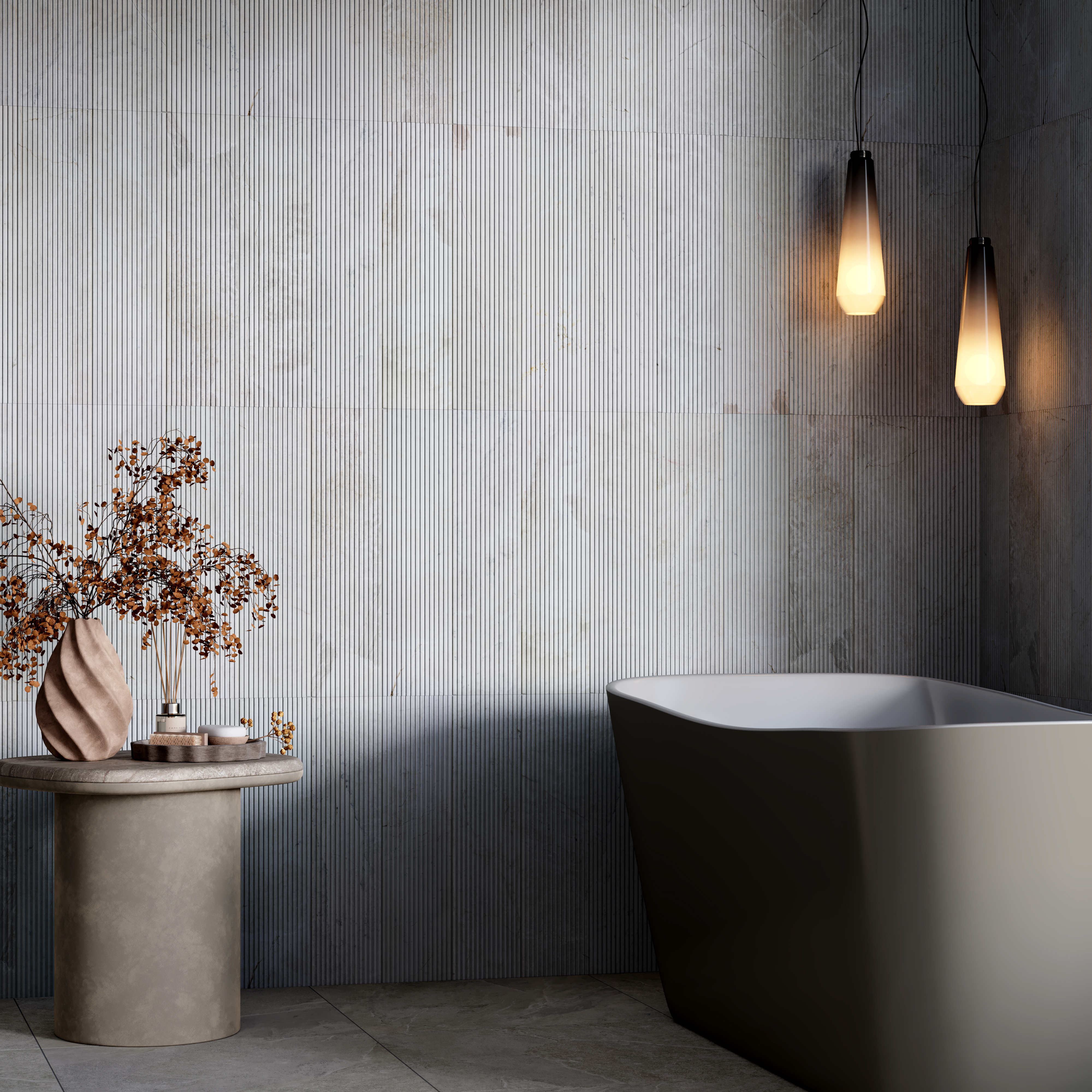 Crema Marfil Marble Tile Fluted  152 x 610 x 10 (0)