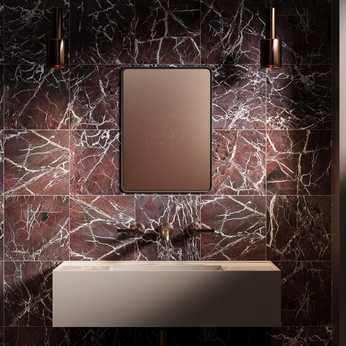Rosso Levanto Marble Tile Honed 305 x 305 x 10 (1)