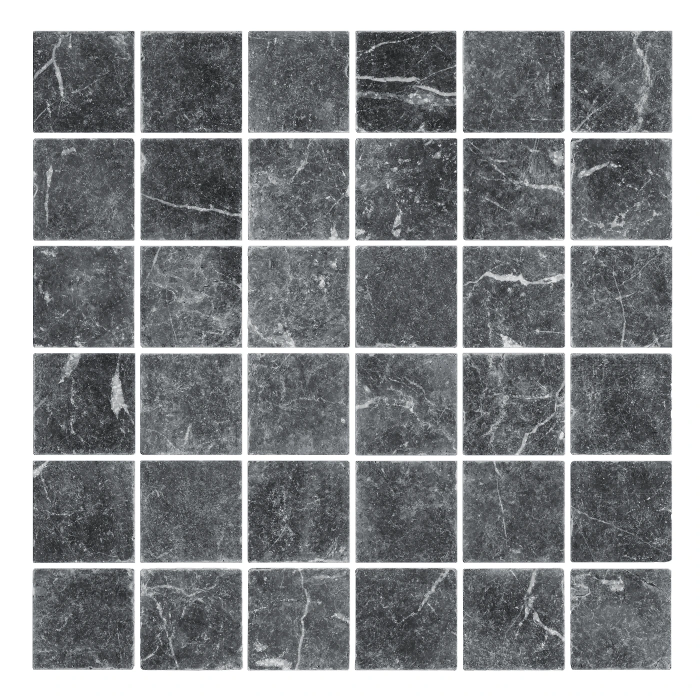 Taurus Nero Marble Mosaic Tile Tumbled Edge 48 x 48 (1)